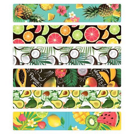 Закладки для книг МАГНИТНЫЕ, "FRUITS", набор 6 шт., 60x20 мм, BRAUBERG, 113160 