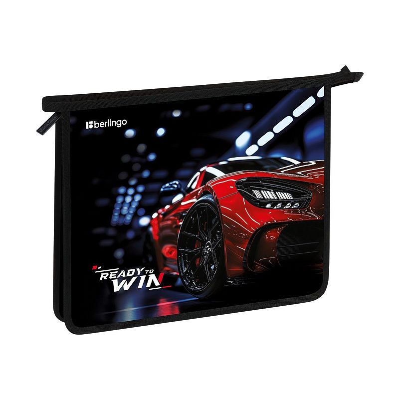 Папка для тетрадей 1 отделение, А5 Berlingo "Ready to win", 240*205*40мм, пластик, на молнии