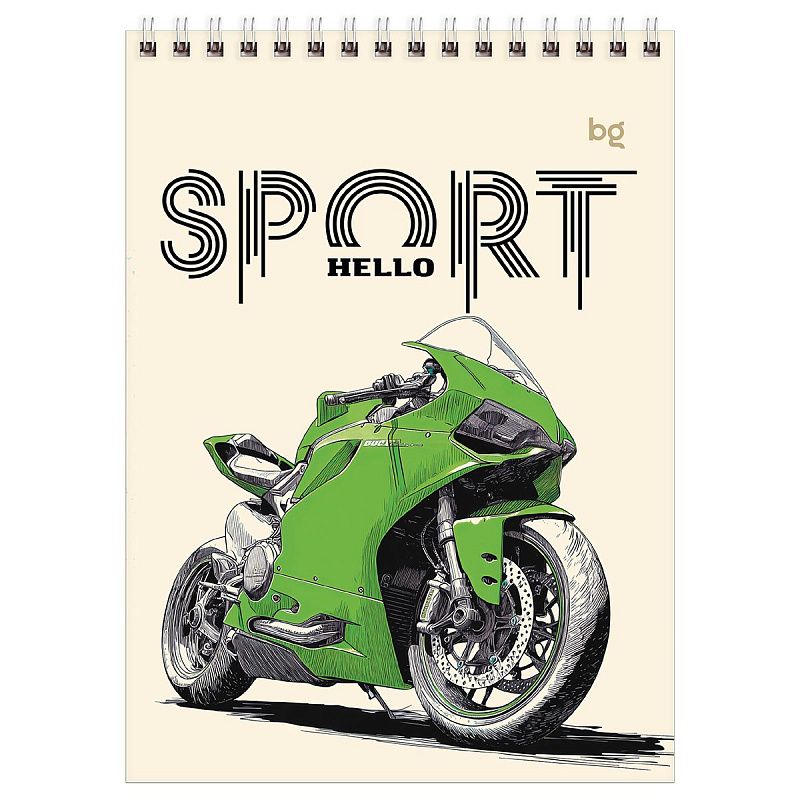 Блокнот А5 40л. на гребне BG "Hello sport"