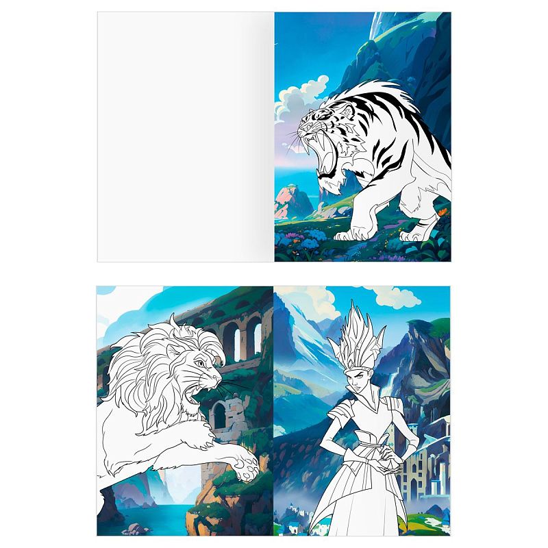 Раскраска с цв. фоном А4, 16 стр., ТРИ СОВЫ "Волшебник Изумрудного города"