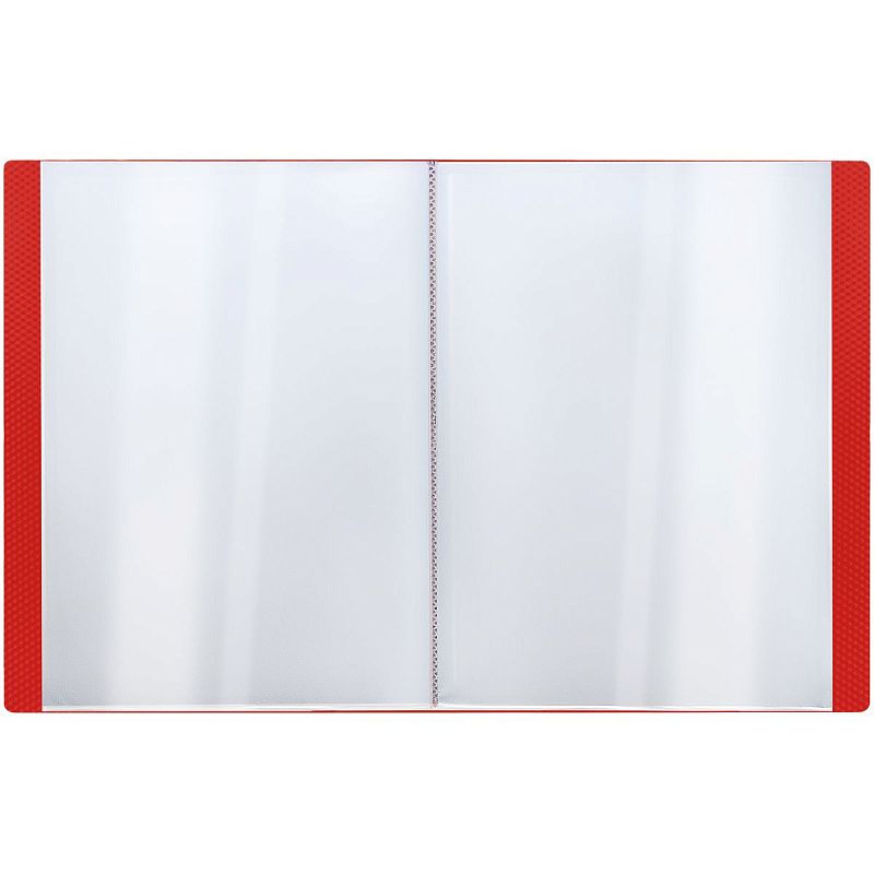 Папка с 10 вкладышами СТАММ "Кристалл" А4, 9мм, 600мкм, пластик, красная 