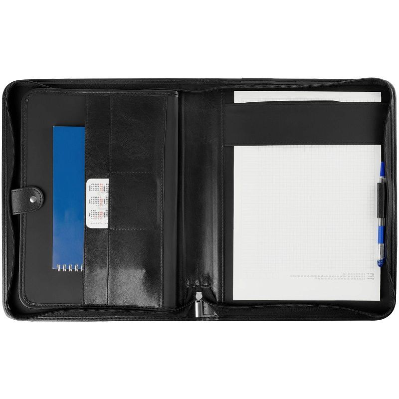 Папка деловая OfficeSpace "Palada" имп. кожзам., на молнии, блокнот 