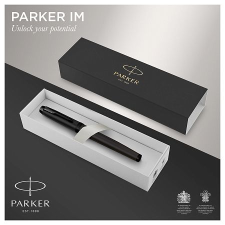 Ручка перьевая Parker "IM Achromatic Black" синяя, 0,8мм, подарочная упаковка 