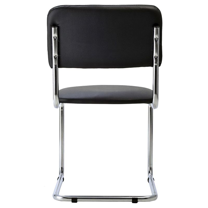 УЦЕНКА-Стул Helmi HL-F07 "Sylwia", каркас металл хром, экокожа, черный, BOX4