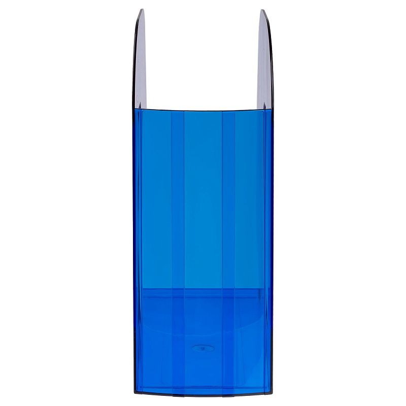 Лоток для бумаг вертикальный СТАММ "Фаворит", тонированный синий, ширина 90мм