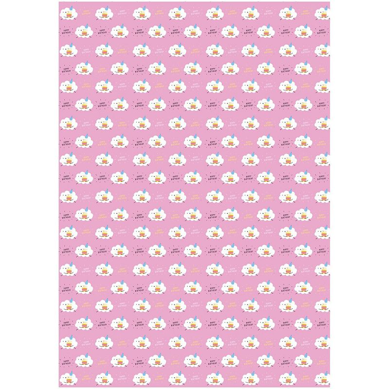 Упаковочная бумага глянц. 70*100см, MESHU "День Рождения", 80г/м2, ассорти 5 дизайнов