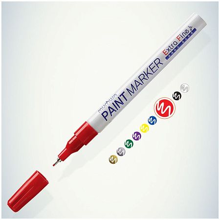 Маркер-краска MunHwa "Extra Fine Paint Marker" красная,1мм, нитро-основа 