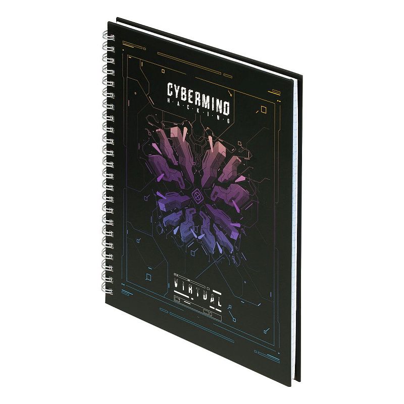 Тетрадь 80л., А5, клетка на гребне BG "Virtual", матовая ламинация, твердая обложка