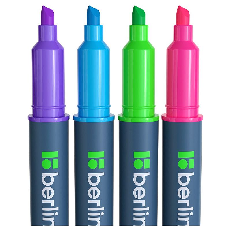 Набор текстовыделителей двусторонних Berlingo "Textline HL220" 4шт., 05цв., 0,5-4мм, европодвес 