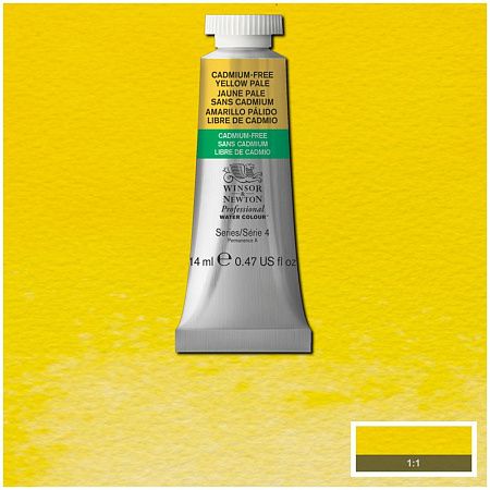 Акварель художественная Winsor&Newton "Professional", 14мл, туба, желтый бледный бескадмиевый
