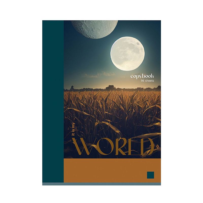 Тетрадь 96л., А4, клетка, на гребне BG "Мой мир", глянцевая ламинация