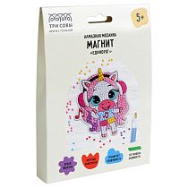 Алмазная мозаика, магнит ТРИ СОВЫ "Единорог", картонный конверт