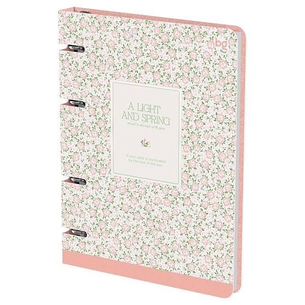Тетрадь на кольцах А5, 120л., BG "Цветочный паттерн", картон, матовая ламинация, выб. лак