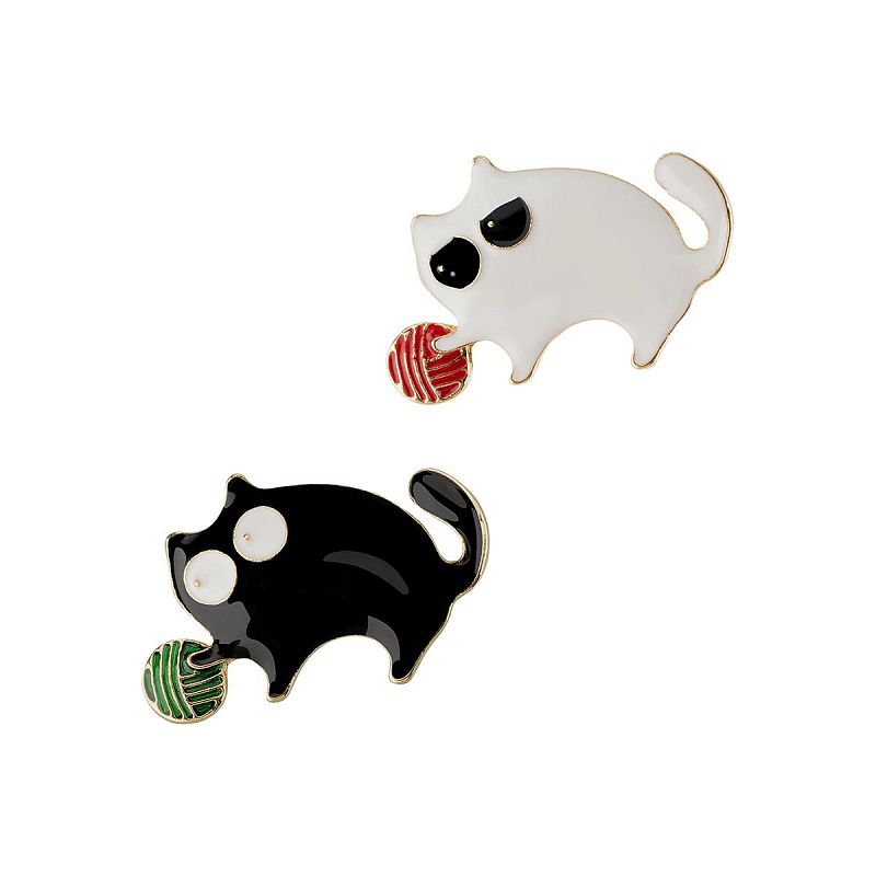 Набор брошей MESHU "Cat and ball", 2шт, европодвес