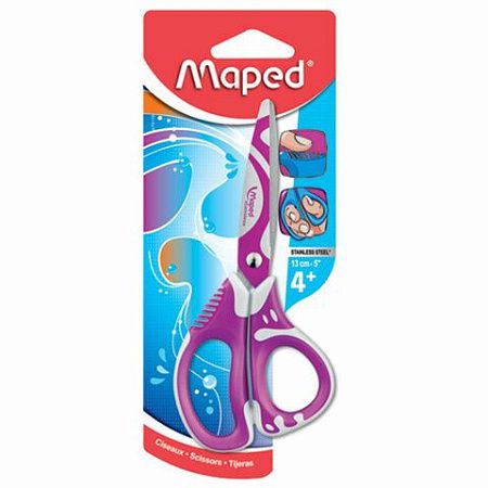 Ножницы MAPED (Франция) "Zenoa Fit", 130 мм, прорезинные ручки, с цветной печатью, ассорти, 670110 