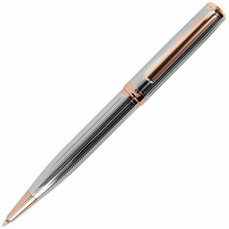 Ручка подарочная шариковая GALANT EPSILON, корпус серебро, детали розовое золото, узел 0,7 мм, линия письма 0,5 мм, синяя, 144171 