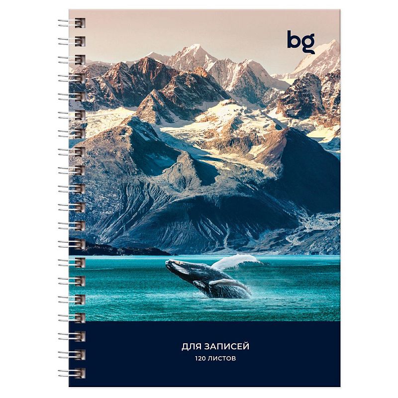 Записная книжка А6 120л., на гребне BG "Прекрасный вид", глянцевая ламинация, твердая обложка