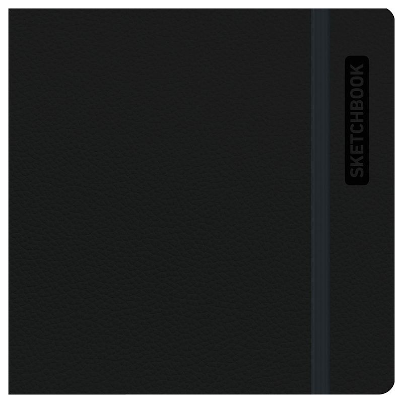 Скетчбук для акварели 40л., 145*145 BG "Bright. Black", кожзам, на резинке, 200г/м2