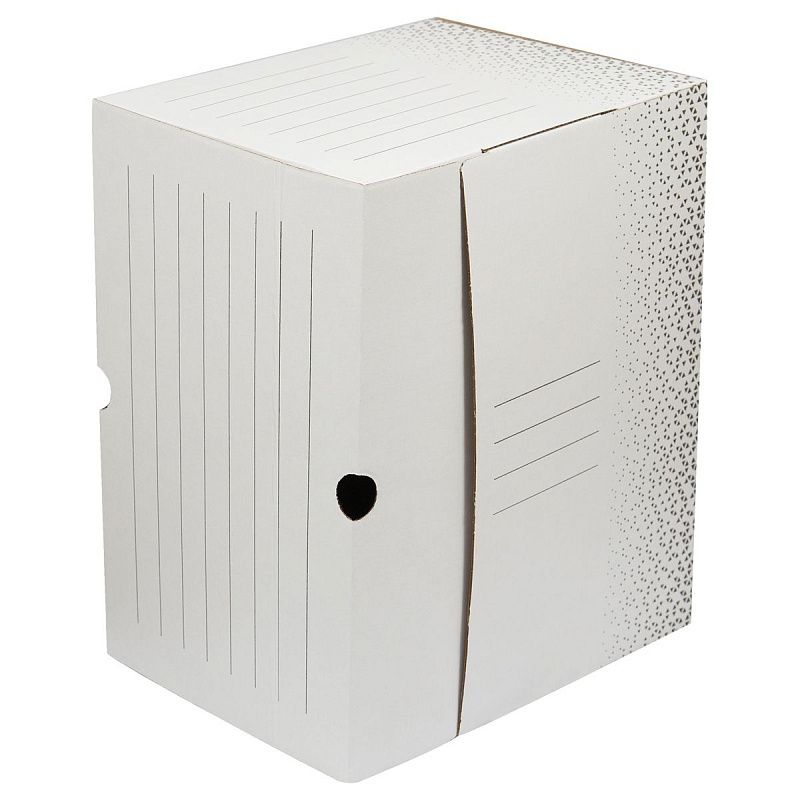 Короб архивный с клапаном "Standard" плотный, микрогофрокартон, 200мм, белый, до 1800л. 