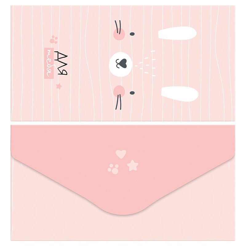 Конверт для денег MESHU "Забавные друзья" 85*164мм, глянцевая ламинация, 3 дизайна