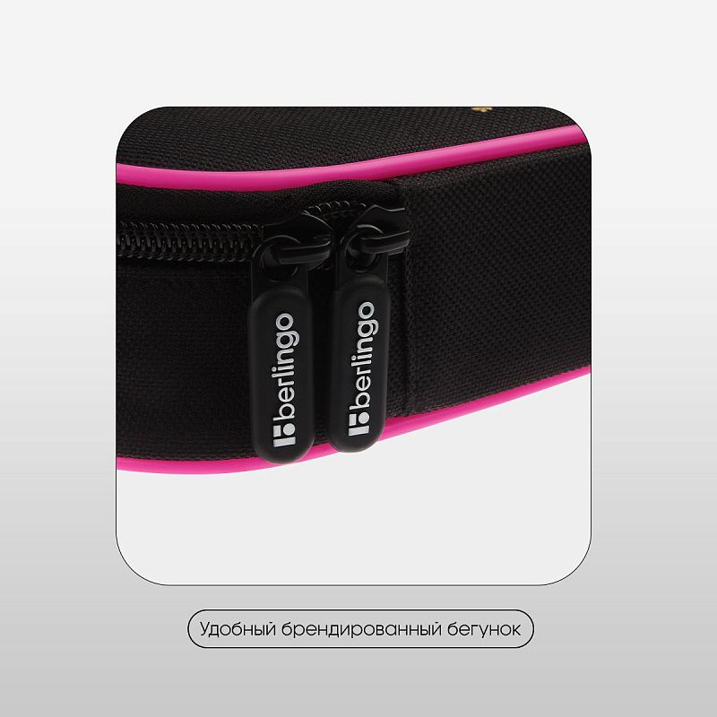 Пенал корпусный 1 отделение, 220*90*45 мм, Berlingo "Candy Princess", полиэстер 