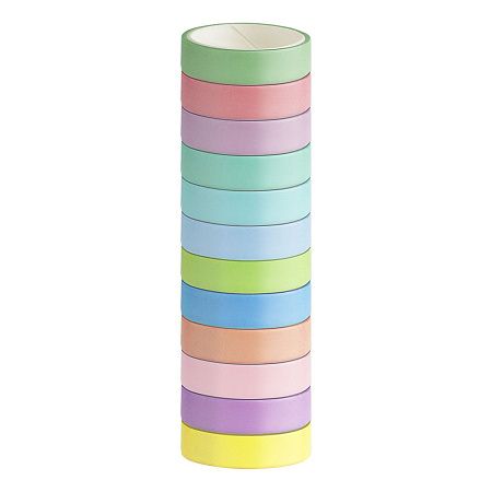 Набор клейких декоративных лент MESHU "Macaron", 12шт