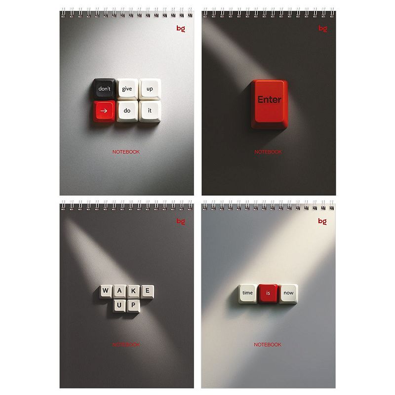 Блокнот А5 60л. на гребне BG "Push the button", твердая подложка
