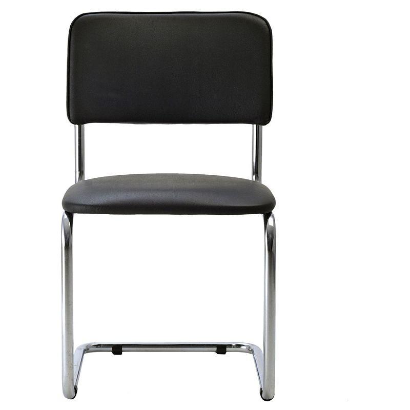 УЦЕНКА-Стул Helmi HL-F07 "Sylwia", каркас металл хром, экокожа, черный, BOX4