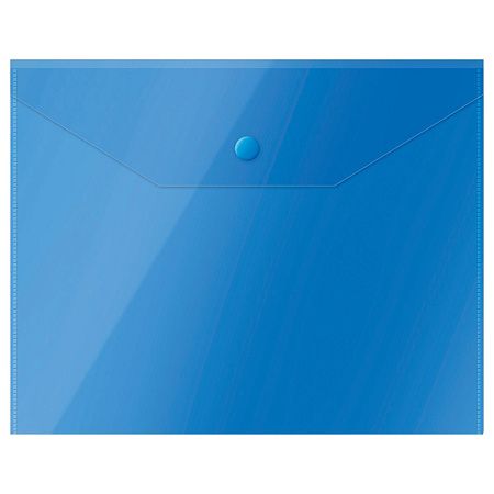 Папка-конверт на кнопке СТАММ А5 (190*240мм), 150мкм, пластик, прозрачная, ассорти 