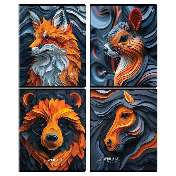 Тетрадь 80л., А5, клетка BG "Paper Art", матовая ламинация, выборочный лак