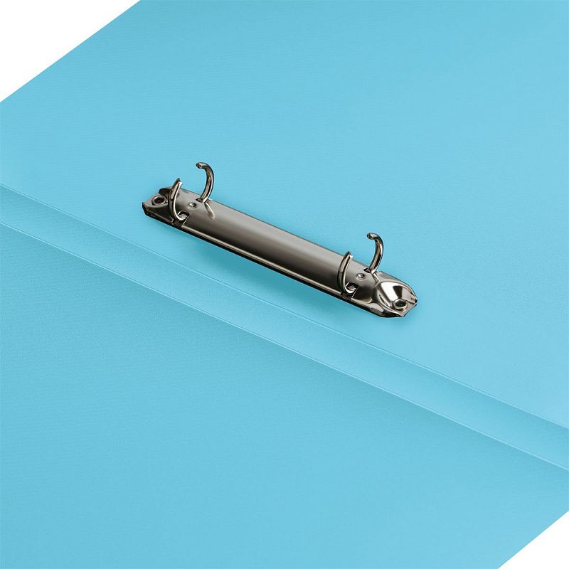 Папка на 2 кольцах СТАММ А4, 25мм, 500мкм, пластик, пастель, голубая 