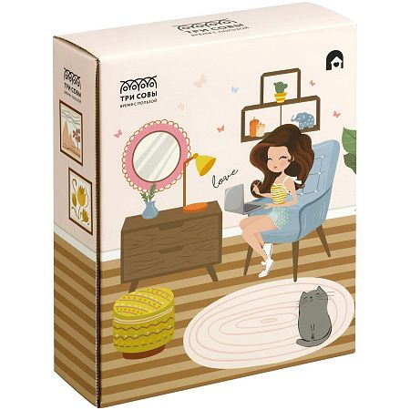 Сборная модель ТРИ СОВЫ, Румбокс "Детская комната с игровой зоной", 15*15*19см, картонная коробка