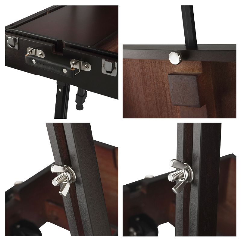 Этюдник напольный с ремнем и палитрой Гамма "Студия", 78*92*180см, сосна, коричневый