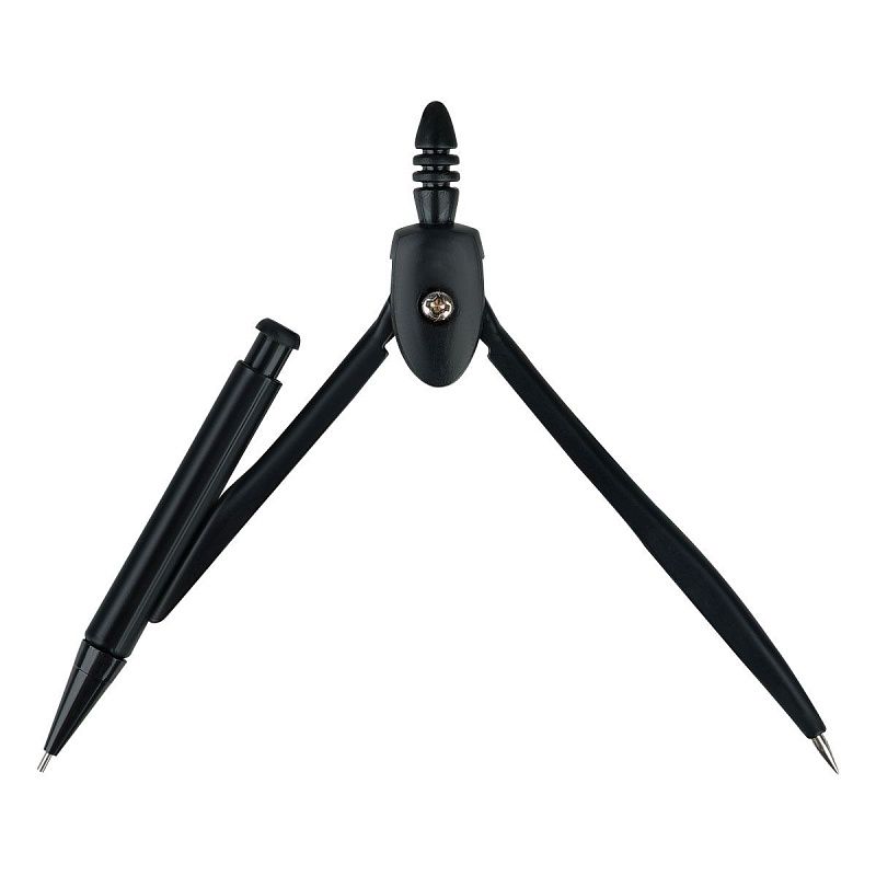 Циркуль ArtSpace с механическим карандашом, 11мм, черный, с грифелями, в пластиковом пенале 