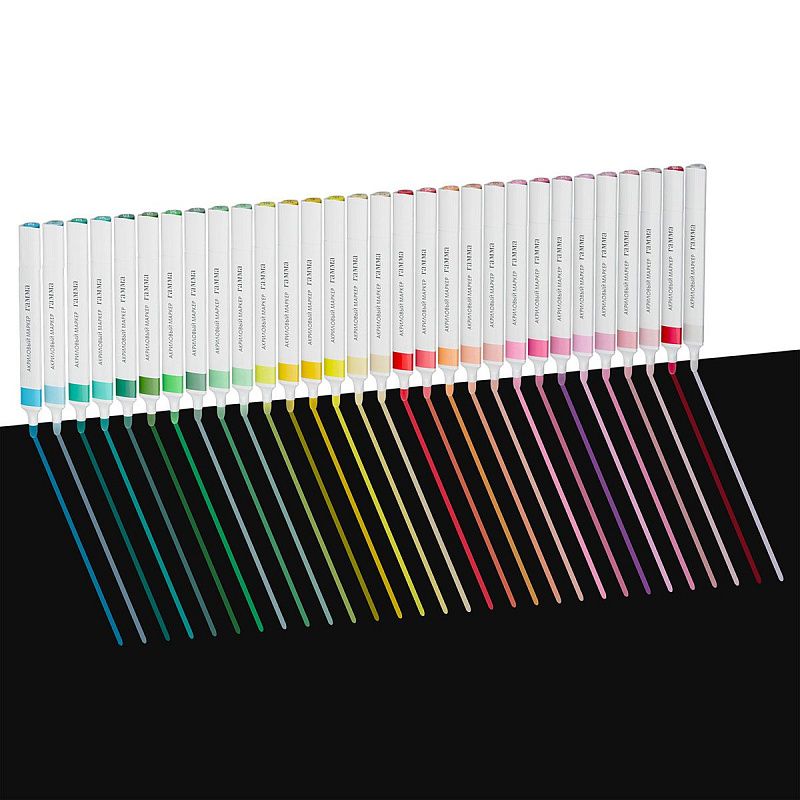 Маркеры акриловые Гамма "Классические", 60 цв., трехгран., пластик.бокс