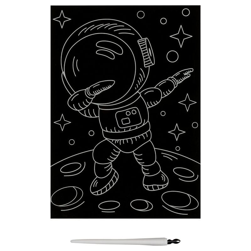 Гравюра с мультицветной основой ТРИ СОВЫ "Космонавт", А5