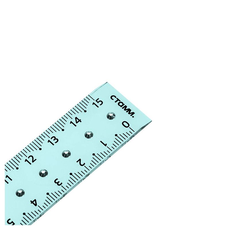 Линейка-циркуль 15см СТАММ, пластиковая, прозрачная, неоновые цвета, ассорти, европодвес 