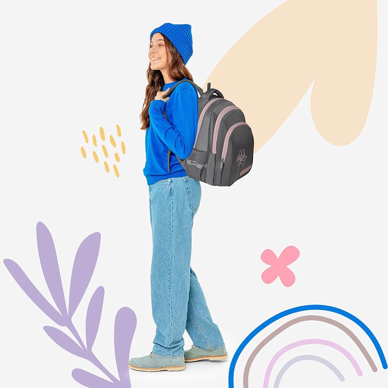 Рюкзак Berlingo Comfort "Flower" 38*27*18см, 3 отделения, 2 кармана, эргономичная спинка 