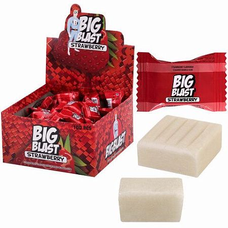 Жевательная резинка BIGBLAST со вкусом Клубники, 100 шт по 4 г в шоубоксе, ТУРЦИЯ, УТ-00002107