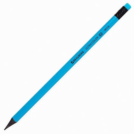 Набор карандашей чернографитных BRAUBERG "ULTRA COLOR" 12 шт., HB, с ластиком, пластиковые, 181710 