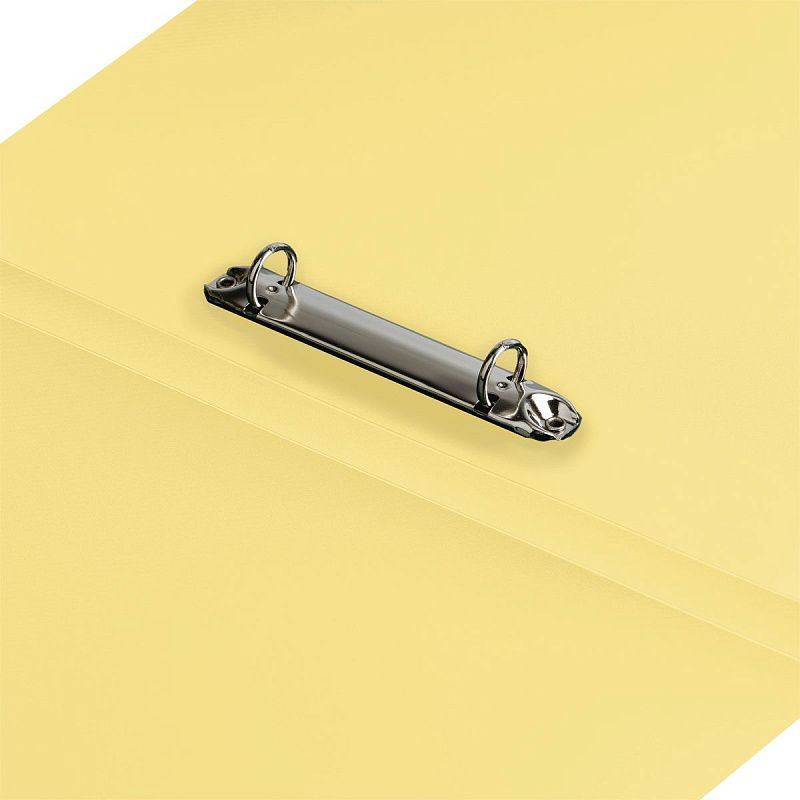 Папка на 2 кольцах СТАММ А4, 25мм, 500мкм, пластик, пастель, желтая 