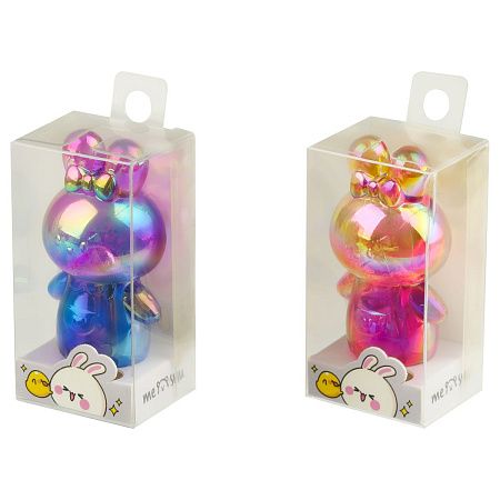 Точилка пластиковая MESHU "Cute rabbit", 1 отверстие, ассорти 
