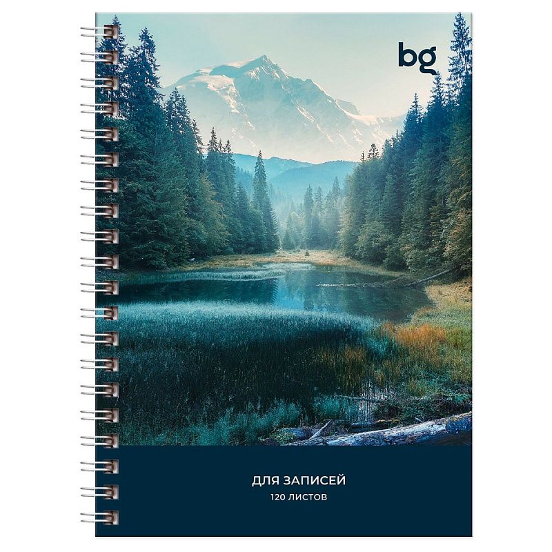 Записная книжка А6 120л., на гребне BG "Прекрасный вид", глянцевая ламинация, твердая обложка