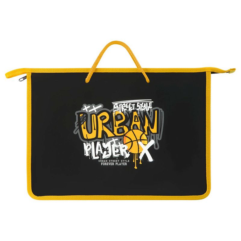 Папка с ручками А4 ArtSpace "Basketball", пластик, на молнии, 45мм 