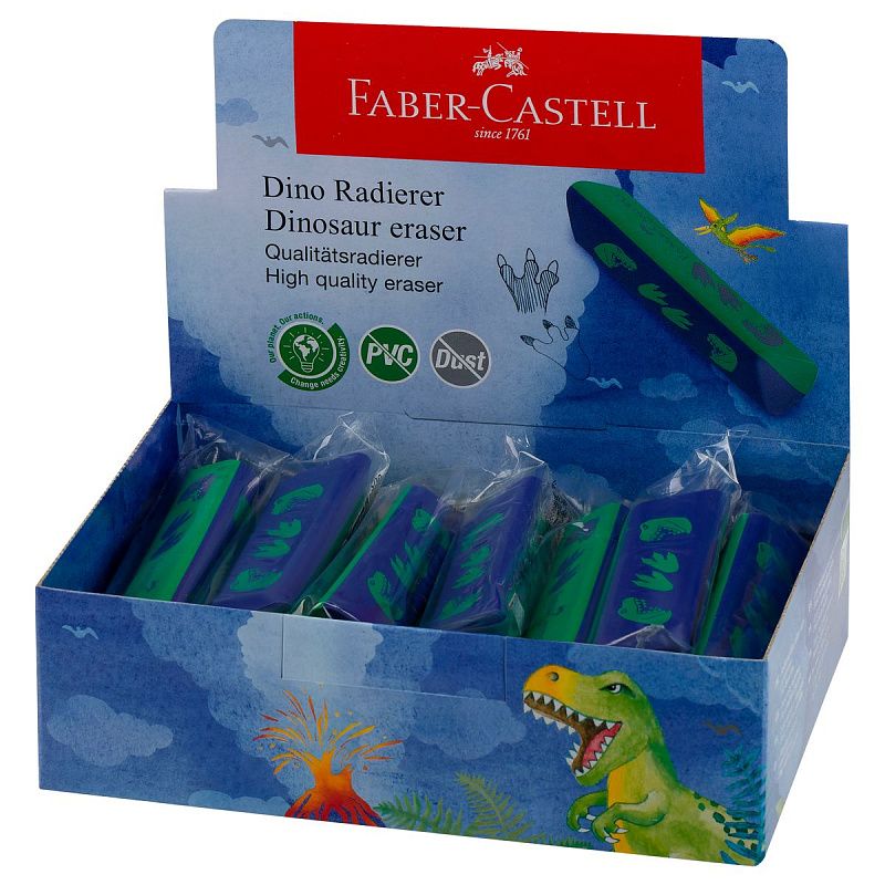 Ластик Faber-Castell "Dinosaur", треугольный, 62*22*12мм 