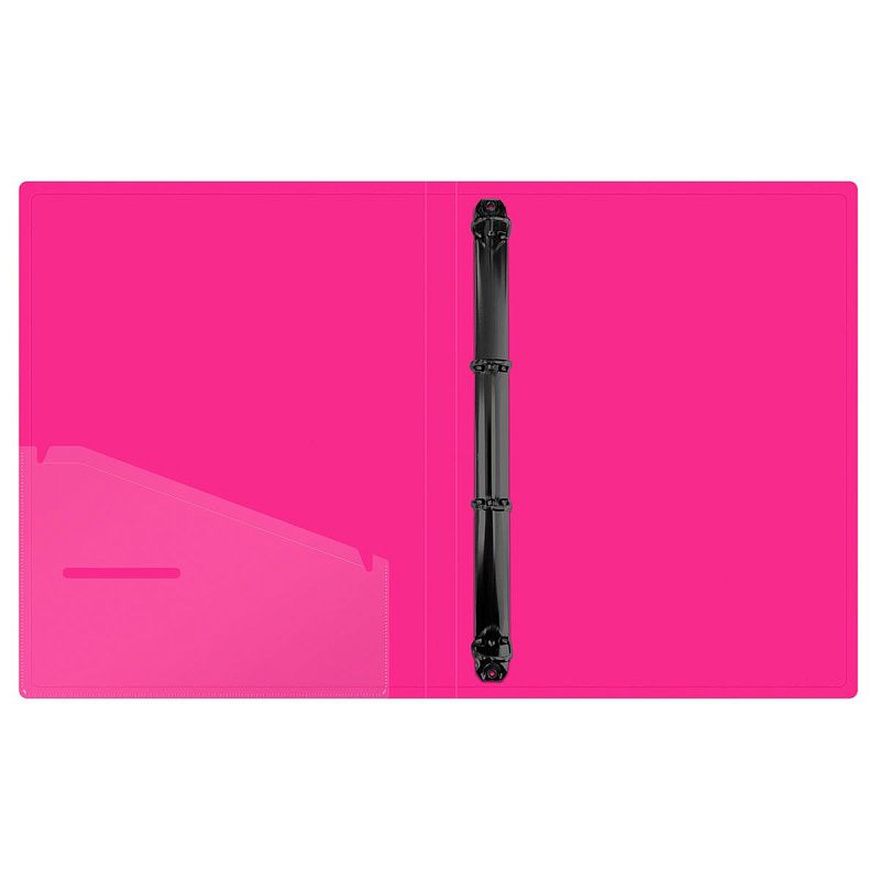 Папка на 4 кольцах Berlingo "Neon", 24мм, 1000мкм, розовый неон, D-кольца, с внутр. карманом 