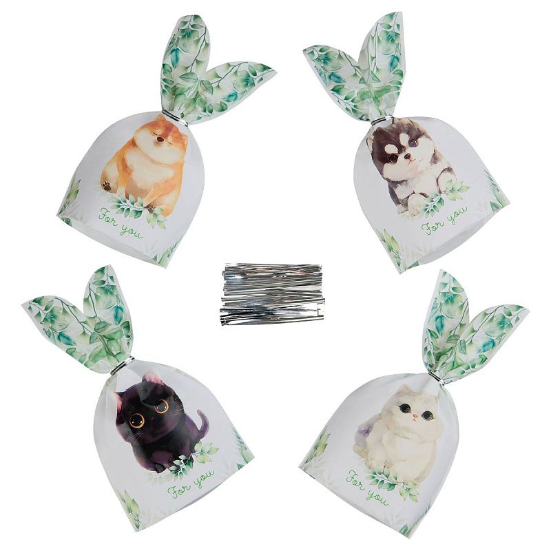 Набор подарочных пакетов 13.5*22 см, MESHU "Милые питомцы", 36шт.