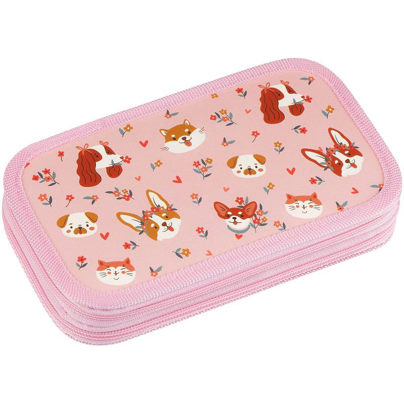 Пенал 2 отделения, 190*110 ArtSpace "Dogs", ламинированный картон, софт-тач 