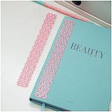 Наклейки акриловые MESHU "Pink line", 25*7,8см, стразы, 500 наклеек, инд. уп., европодвес
