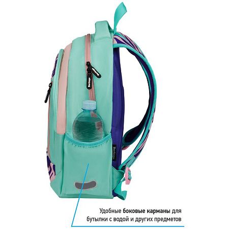 Рюкзак Berlingo Boom "Animal pattern mint" 38,5*29*12см, 2 отделения, 3 кармана, анатомическая ЭВА спинка 